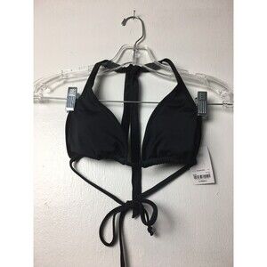 City Streets Bikini Top Triangle Back Tie Black  Size X-small NWT Swim